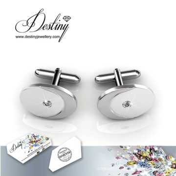 Destiny jewellery Crystal From Swarovski Round Perfect Cufflinks